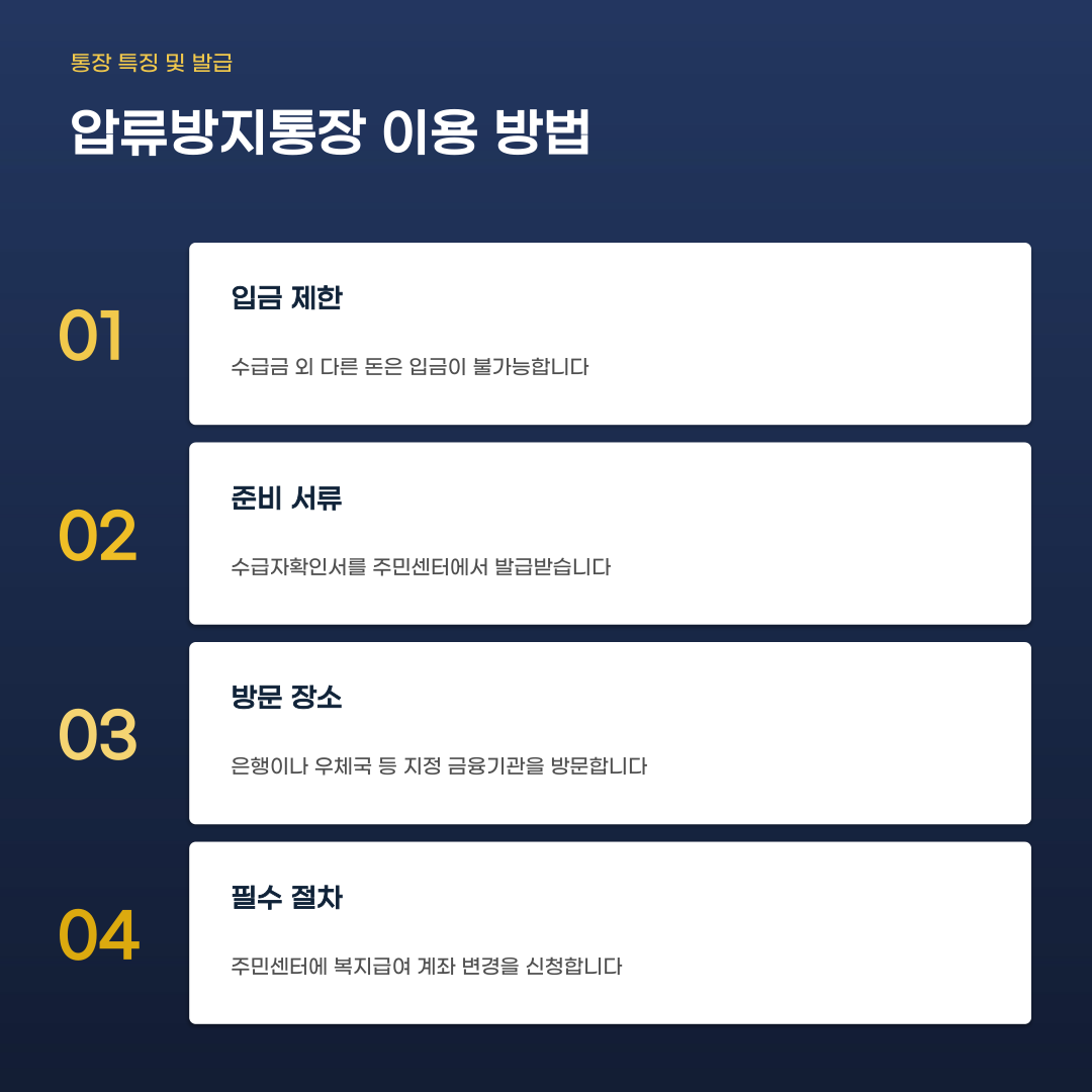 압류방지통장, 수급 종류와 신청 절차에 따라 달라지는 활용법